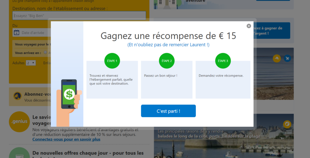 Code promo 15€ pour